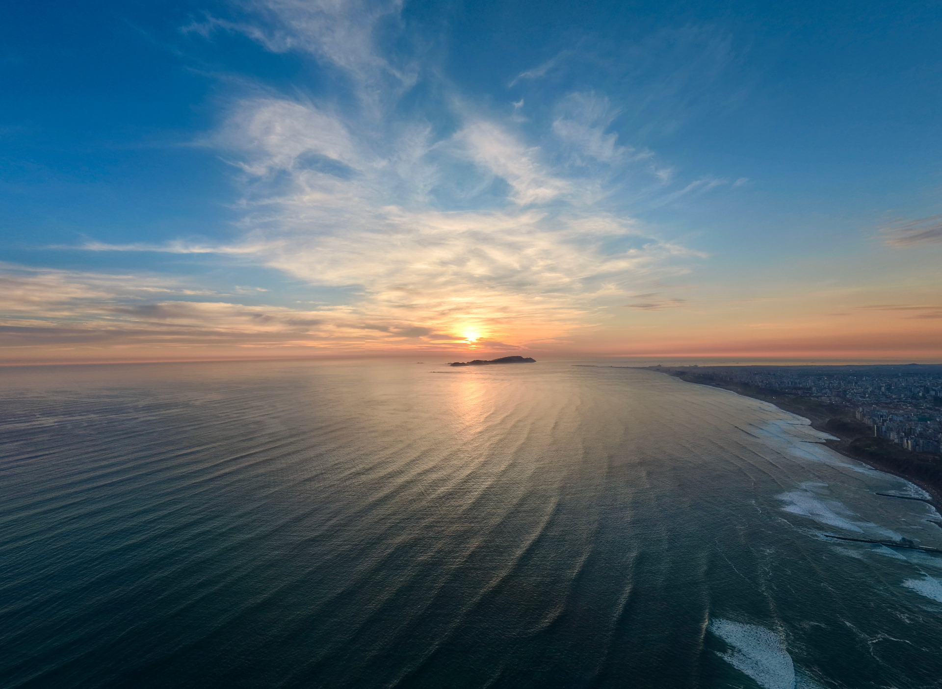 Costa Verde cliffs of Lima at dawn